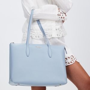 Kate Spade All Day Crossgrain Leather Large Zip Top Tote